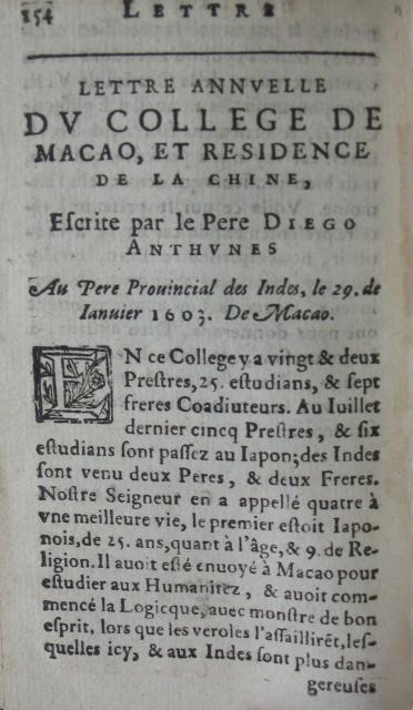 p. 154- LETTRE ANNUELLE DU COLLEGE DE MACAO, ET RESIDENCE DE LA CHINE,.JPG