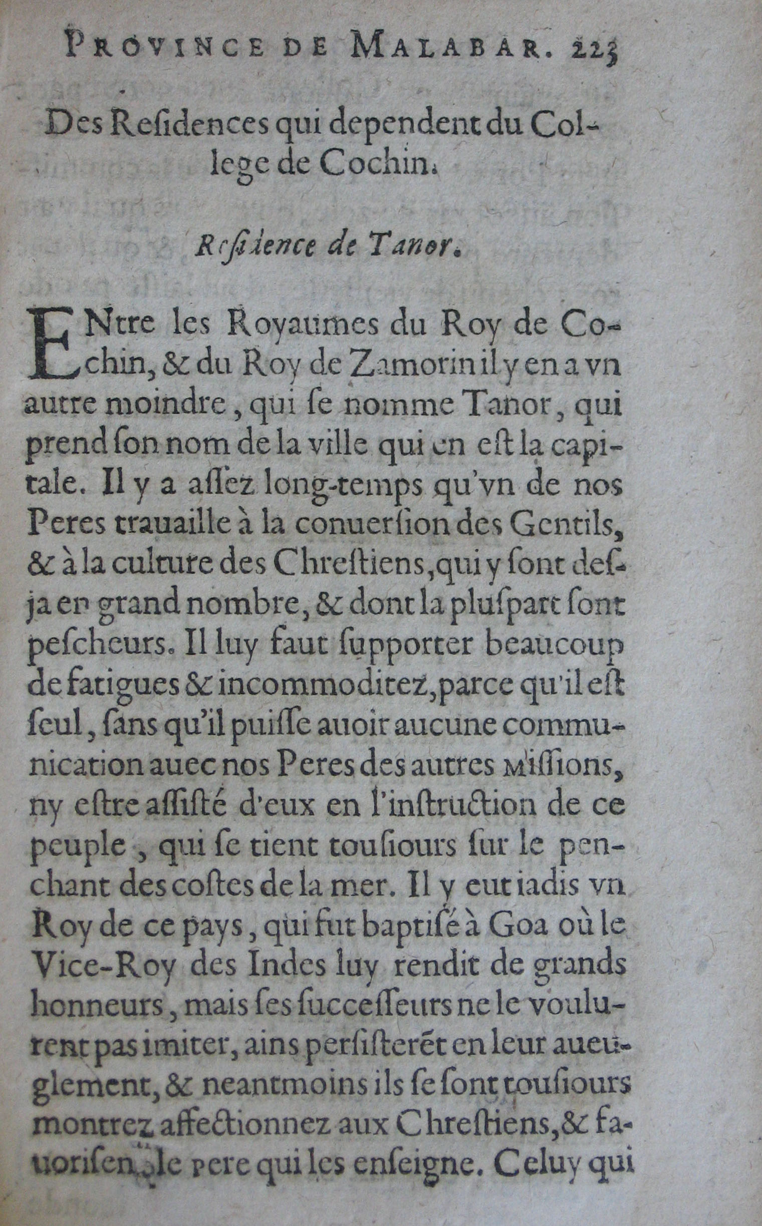 p. 223- Des Residences qui dependent du College de Cochin - Residence de Tanor.JPG