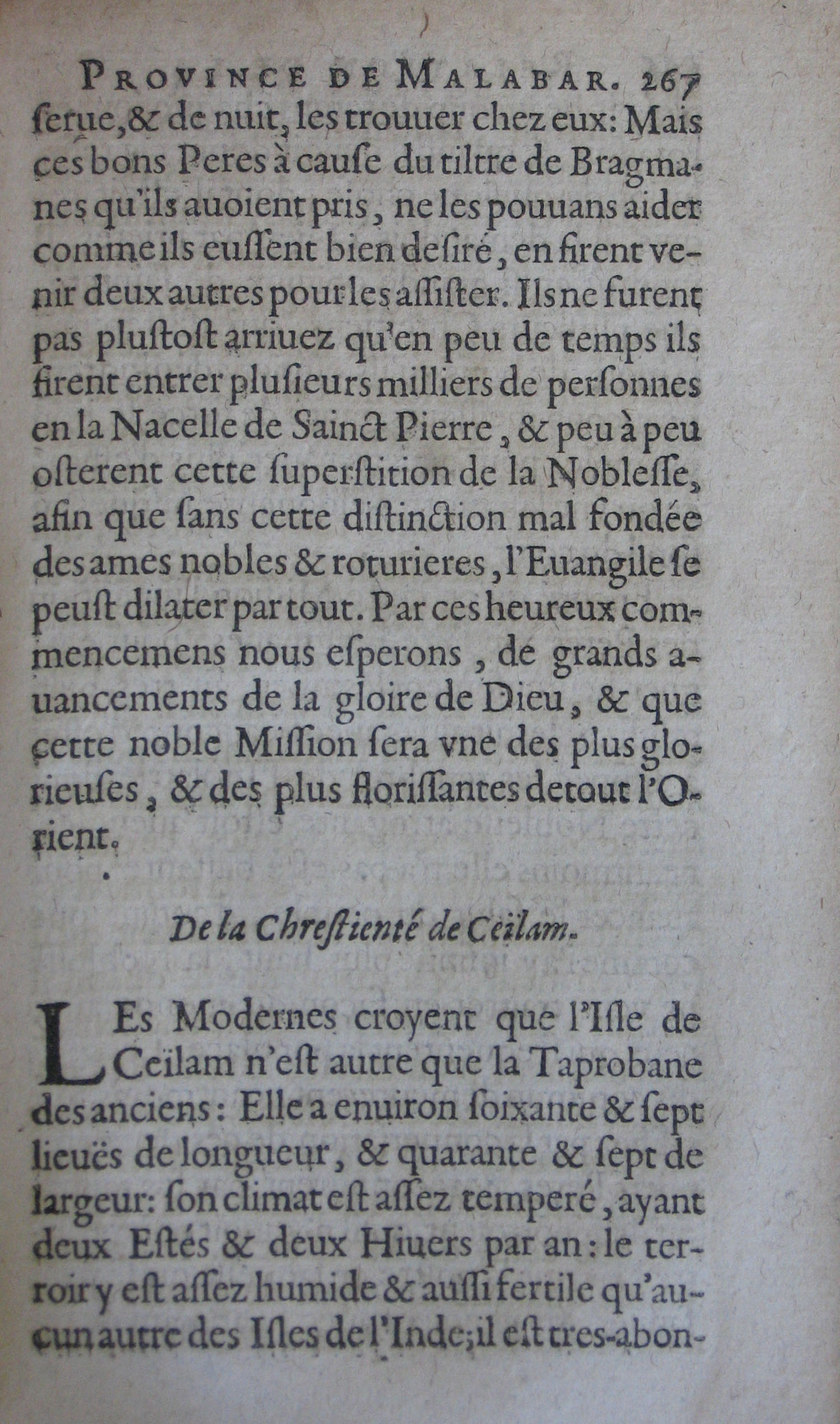 p. 267- De la Chrestienté de Ceïlam.JPG