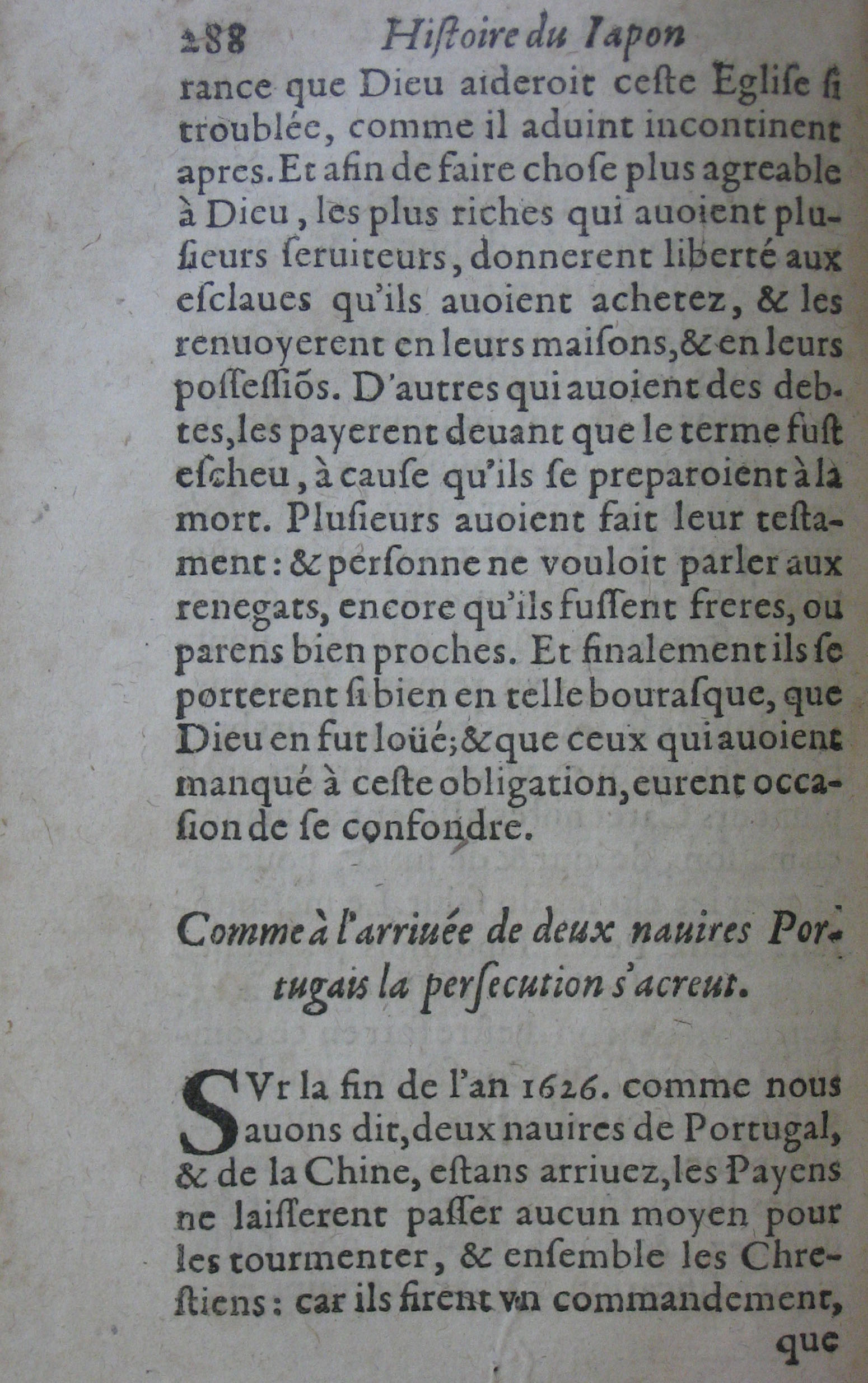 p. 288- Comme à l'arrivée de deux navires Portugais la persecution s'acreut..JPG