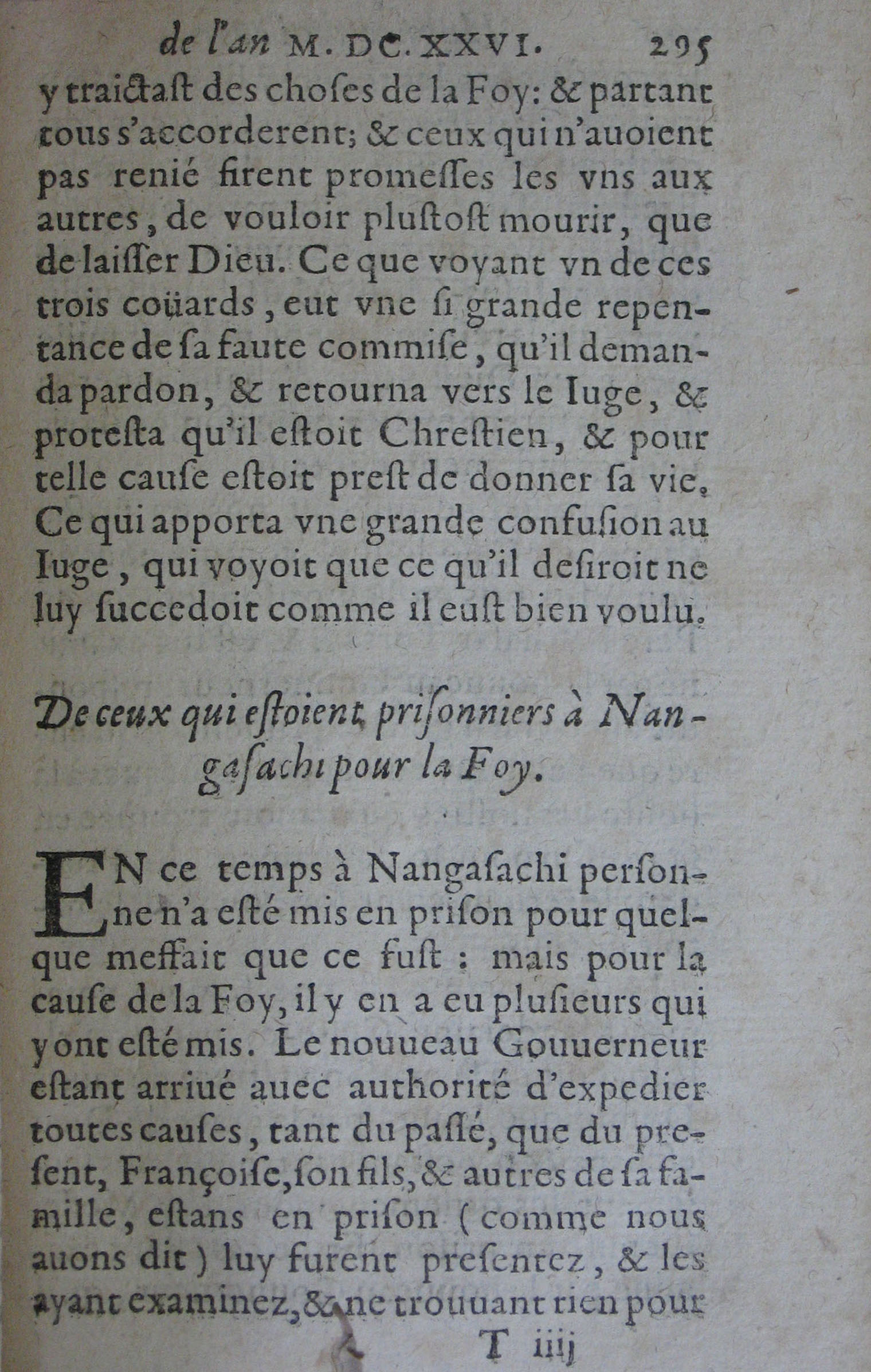 p. 295- De  ceux qui estoient prisonniers à Nangasachi pour la Foy..JPG