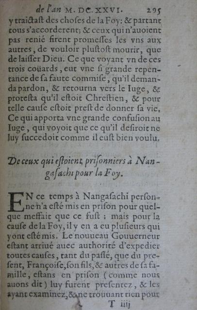 p. 295- De  ceux qui estoient prisonniers à Nangasachi pour la Foy..JPG