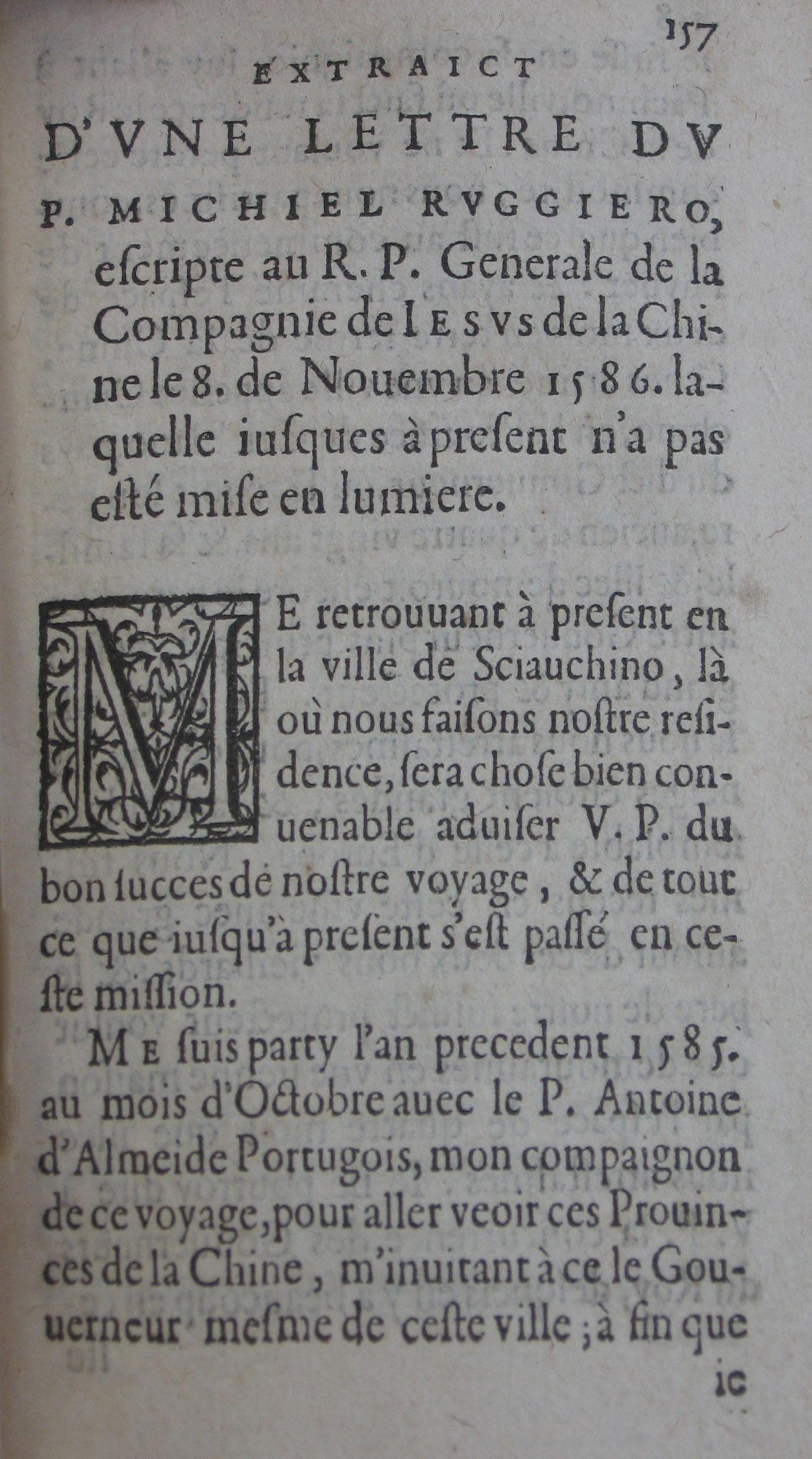p. 157- EXTRAICT D'UNE LETTRE DU P. MICHIEL RUGGIERO,.JPG