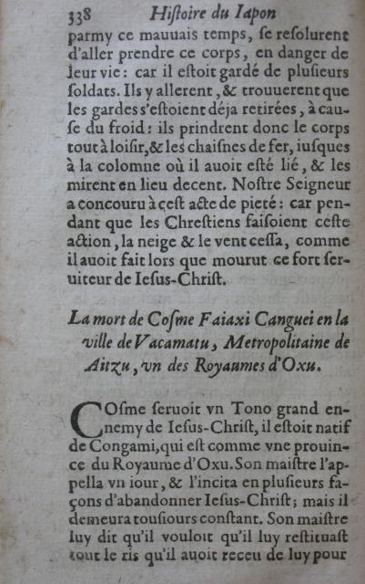 p. 338- La mort de Cosme Faiaxi Canguei en la ville de Vacamatu, Metropolitaine de Aitzu, un des Royaumes d'Oxu..JPG