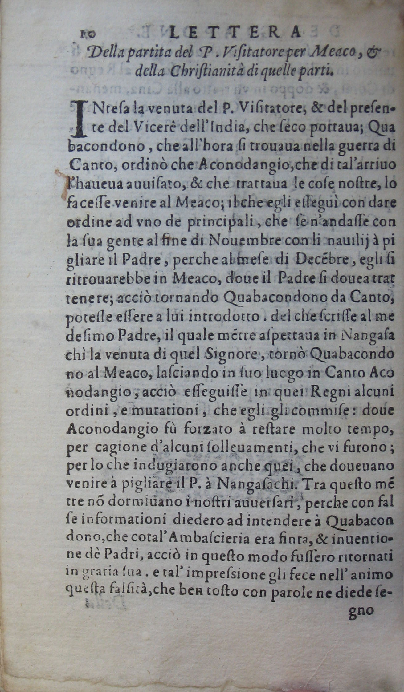 p. 10- Lettera della partita del P. Visitatore per Meaco, & della Christianità de quelle parti.JPG