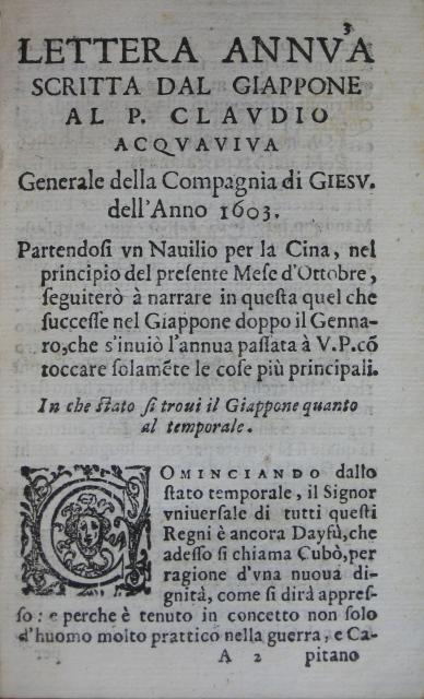 p. 3- Lettera annua scritta dal Giappone ... dell'Anno 1603.JPG