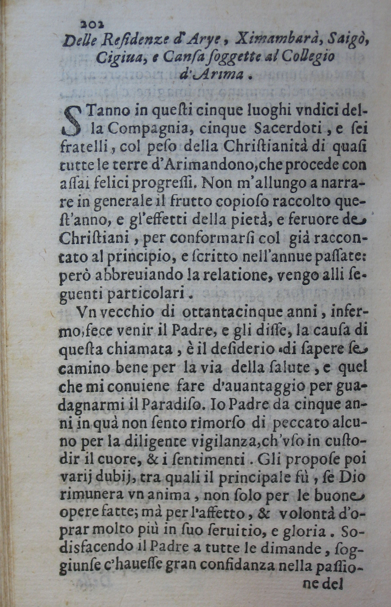 p. 202- Delle Residenze d'Arye, Ximambarà, Saigò, Cigua, e Cansa soggette al Collegio d'Arima.JPG