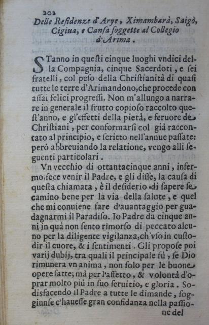 p. 202- Delle Residenze d'Arye, Ximambarà, Saigò, Cigua, e Cansa soggette al Collegio d'Arima.JPG