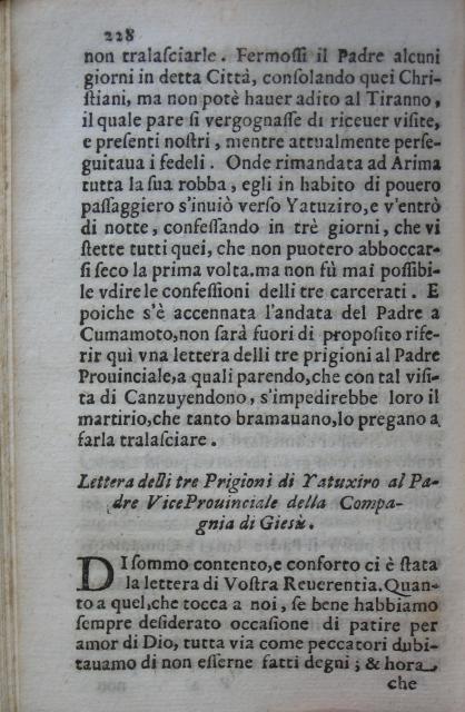 p. 228- Lettera delli tre Prigioni di Yatuxiro....JPG