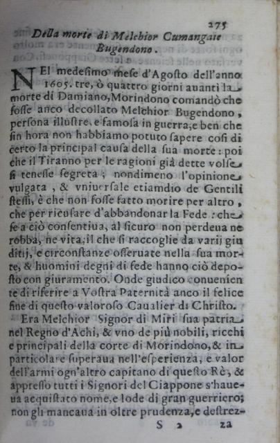 p. 275- Della morte di Melchoir Cumangaie Bugendone.JPG