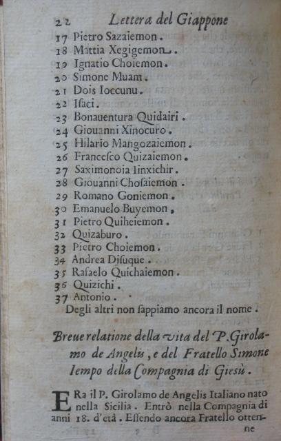 p. 22- Breve relatione della vita del P. Girolama de Angelis, e del Fratello Simone Iempo della Compagnie di Giesù.JPG