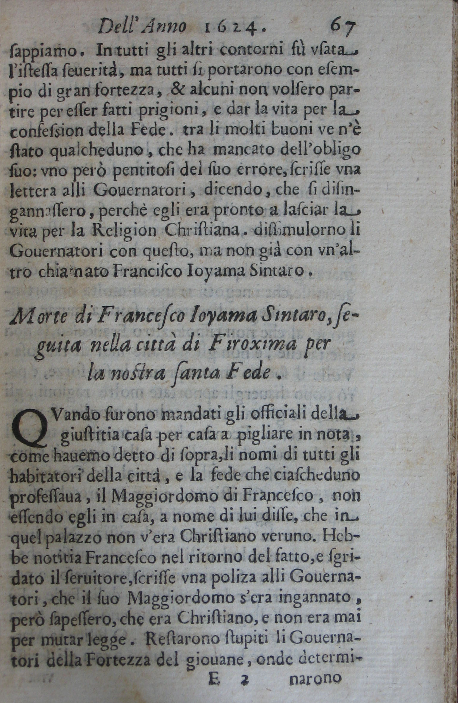 p. 67- Morte de Francesco Ioyama Sintario, seguita nella città di Firoxima per la nostra santa Fede.JPG