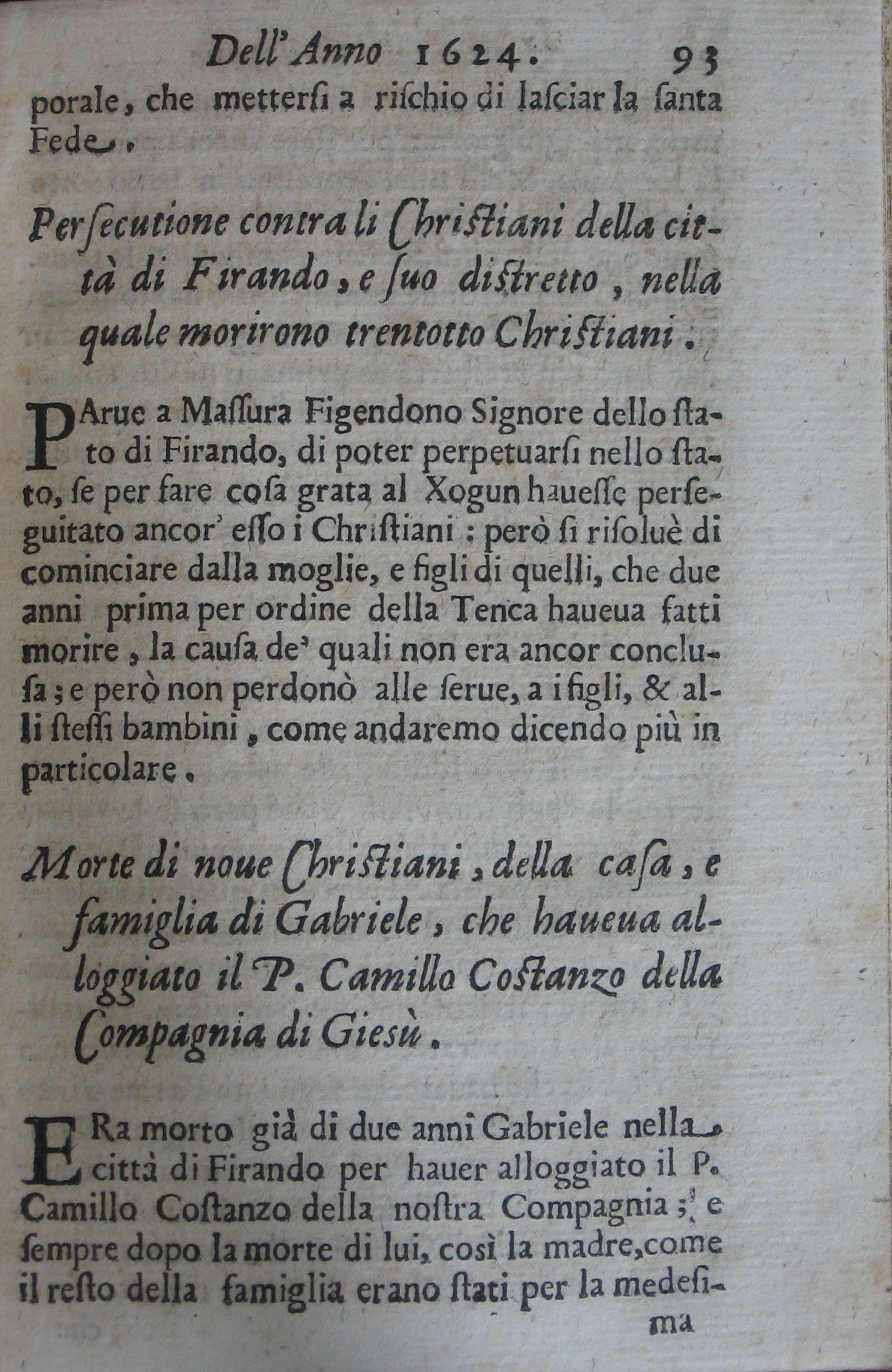 p. 93- Persecutione contra li Christiani della città di Firando... Morte di nove Christiani....JPG