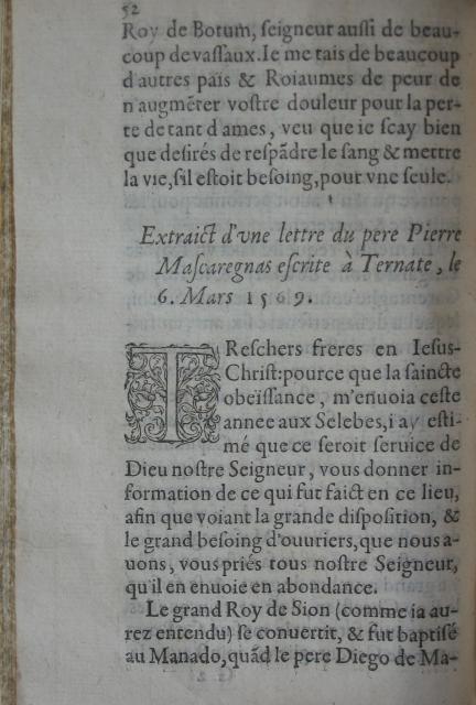 p. 52- Extraict d'une lettre du pere Pierre Mascarengas escrite à Ternate, le 6. Mars 1569..JPG
