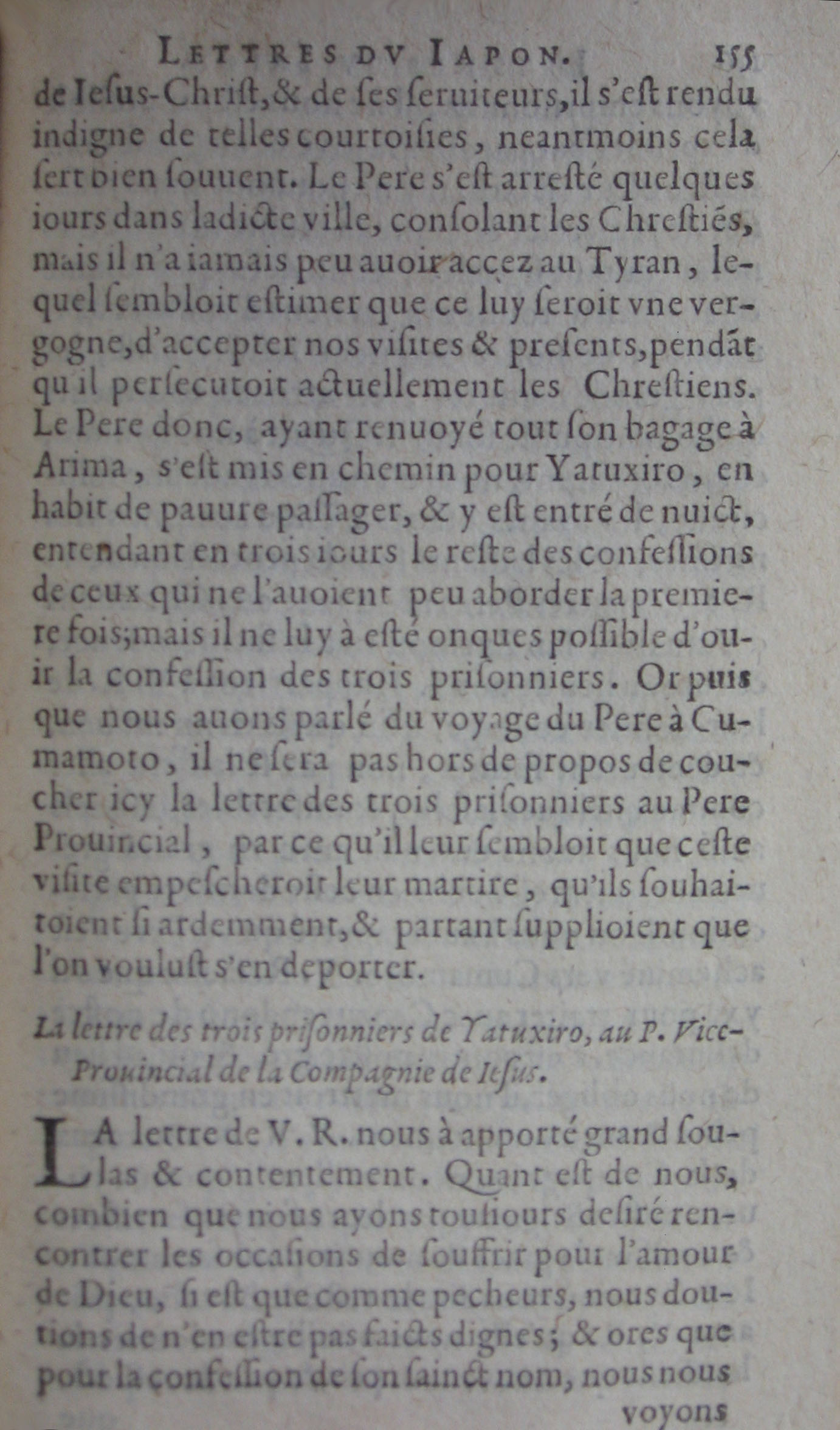 p. 155- La lettre des trois prisonniers de Yatuxiro, au P. Vice-Provincial de la Compagnie de Jesus.JPG