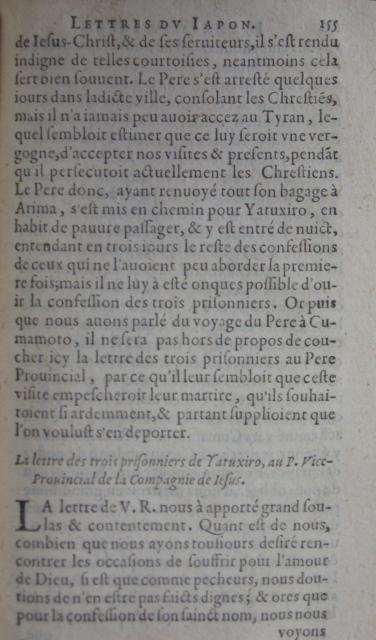 p. 155- La lettre des trois prisonniers de Yatuxiro, au P. Vice-Provincial de la Compagnie de Jesus.JPG