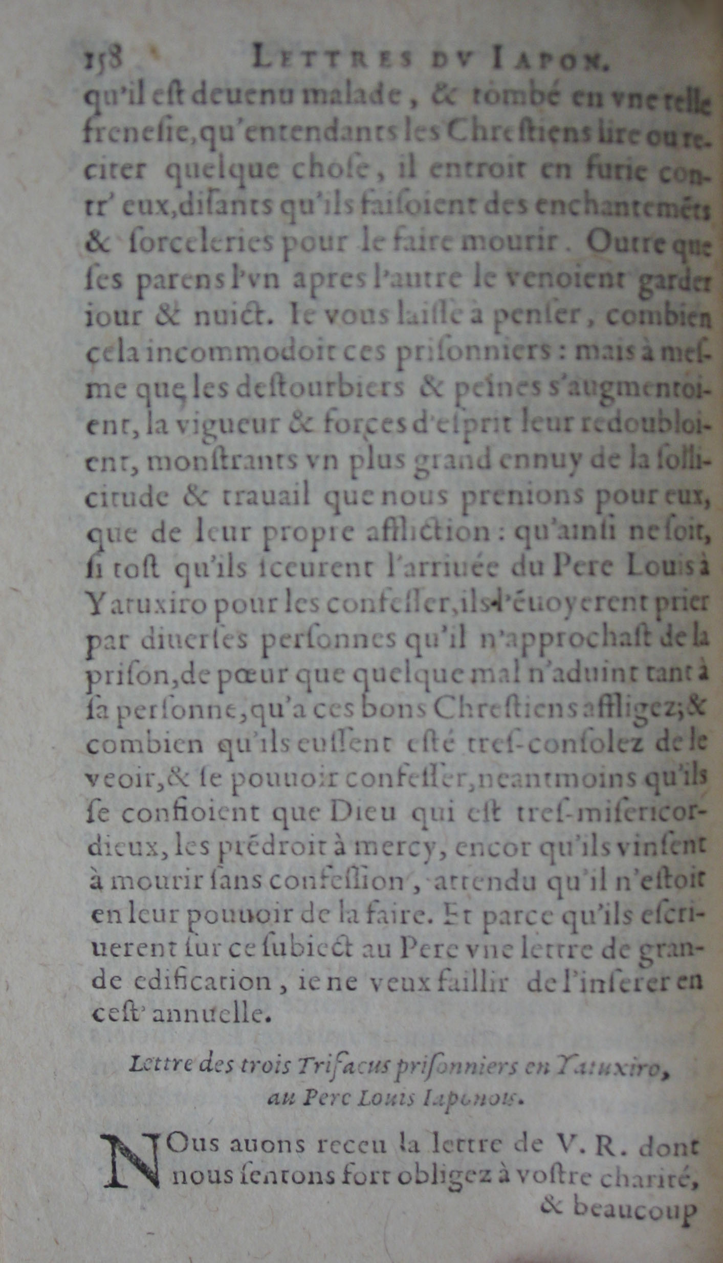 p. 158- Lettre des trois Trifacus prisonniers en Yatuxiro, au Pere Louis Japonois.JPG