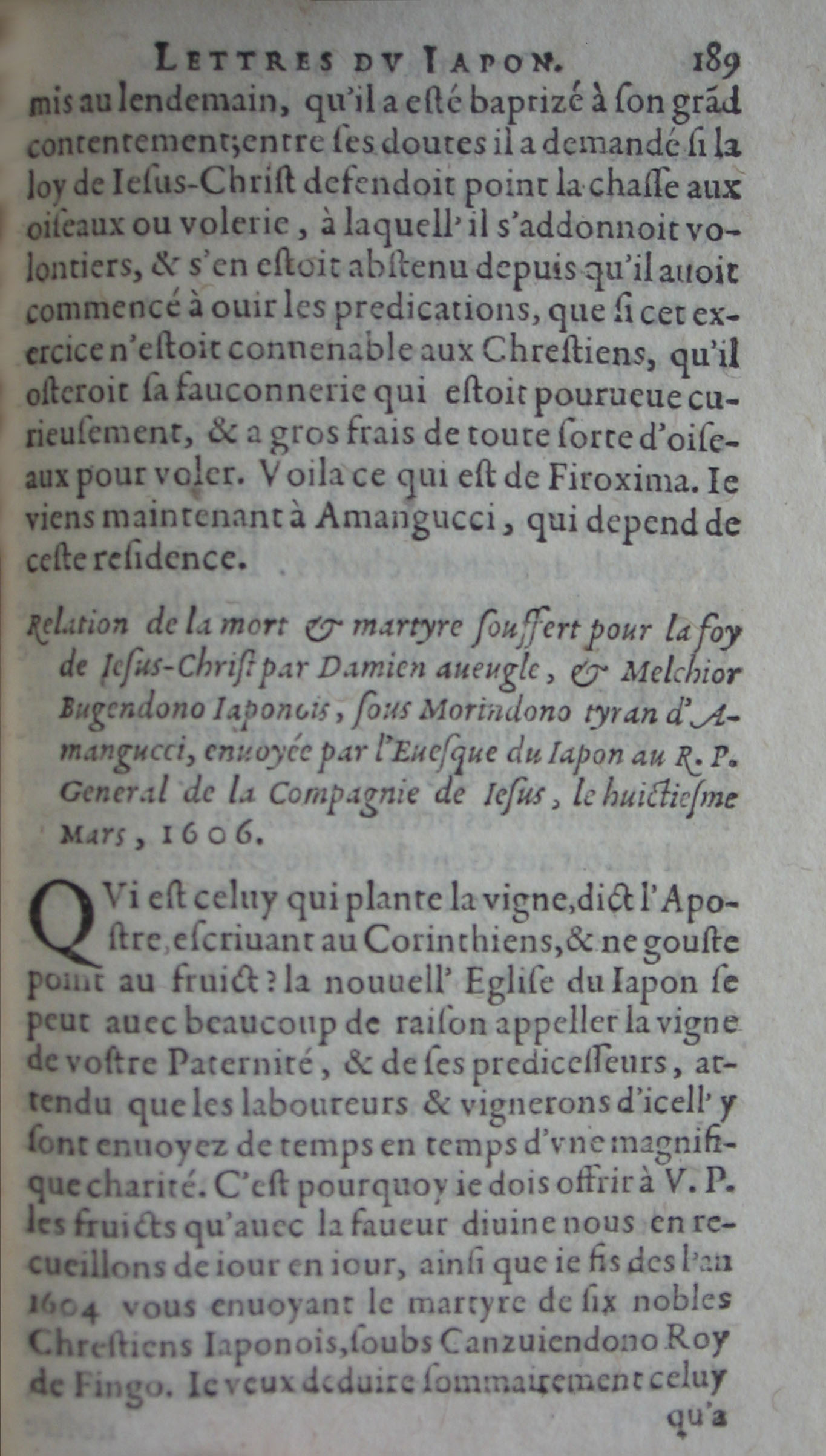 p. 189- Relation de la mort & martyre souffert pour la foy de Jesus-Christ....JPG