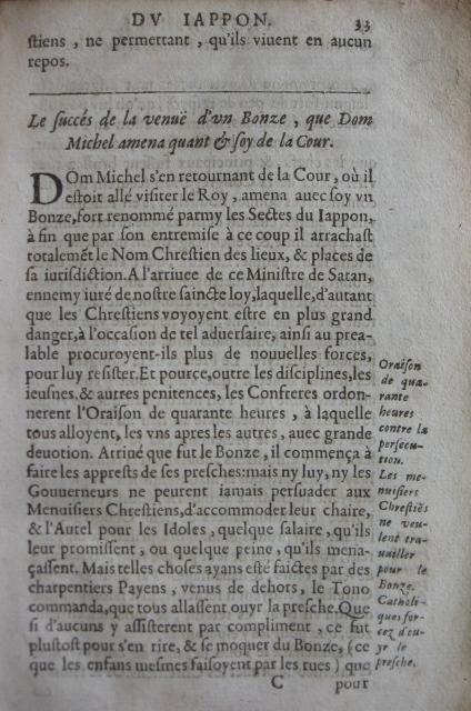 p. 33- Le succés de la venuë d'un Bonze, que Dom Michel amena quant & soy de la Cour.JPG