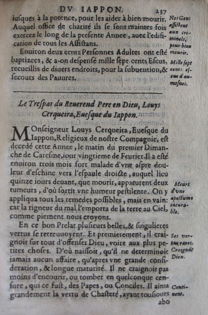 p. 237- Le Trespas du Reverend pere en Dieu, Louys Cerqueira, Evesque du Jappon.JPG