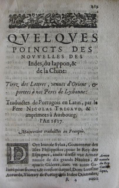p. 263- QUELQUES POINCTS DES NOUVELLES DES INDES, DU JAPPON, & DE LA CHINE: .JPG