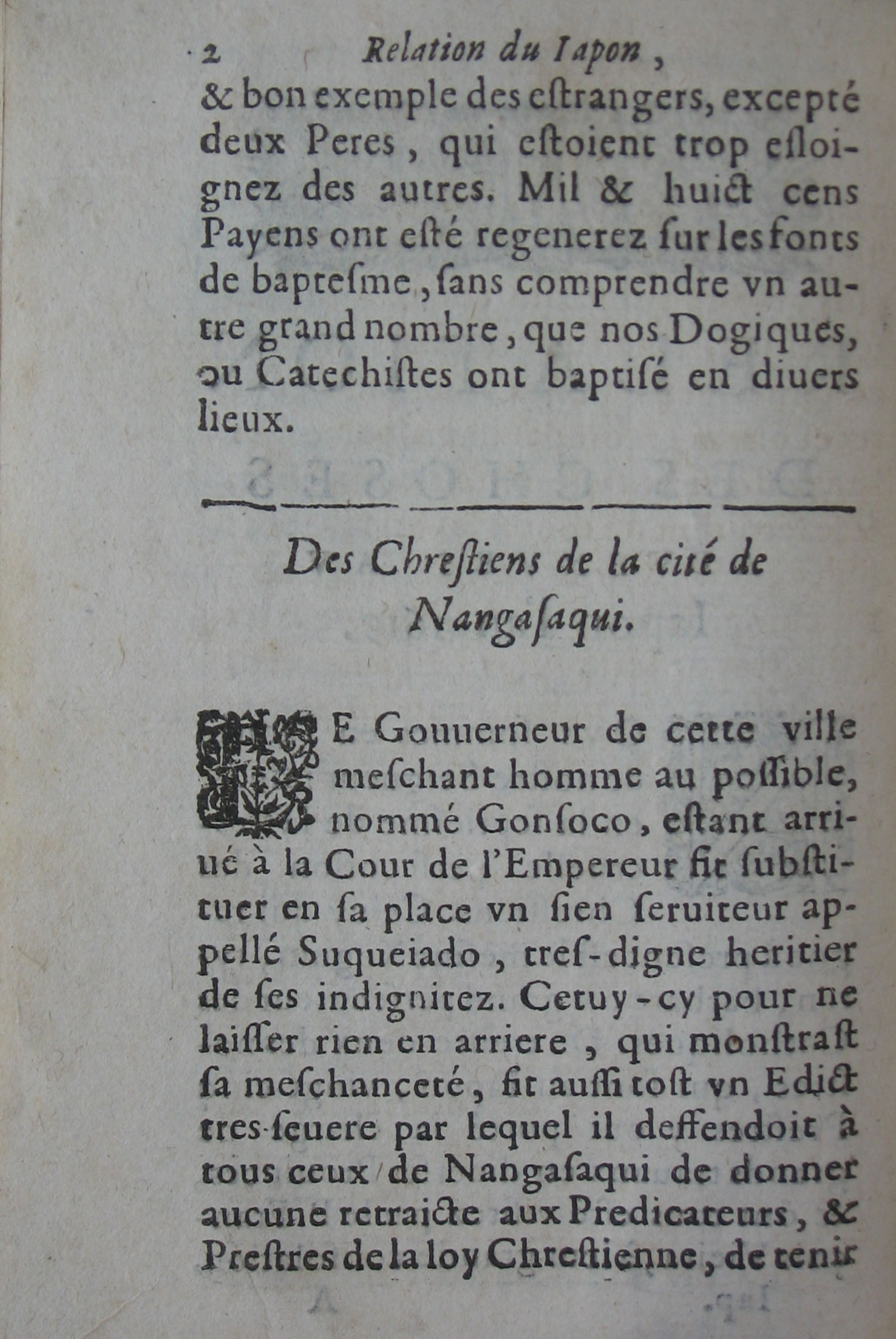 p. 2- Des Chrestiens de la cité de Nangasaqui.JPG