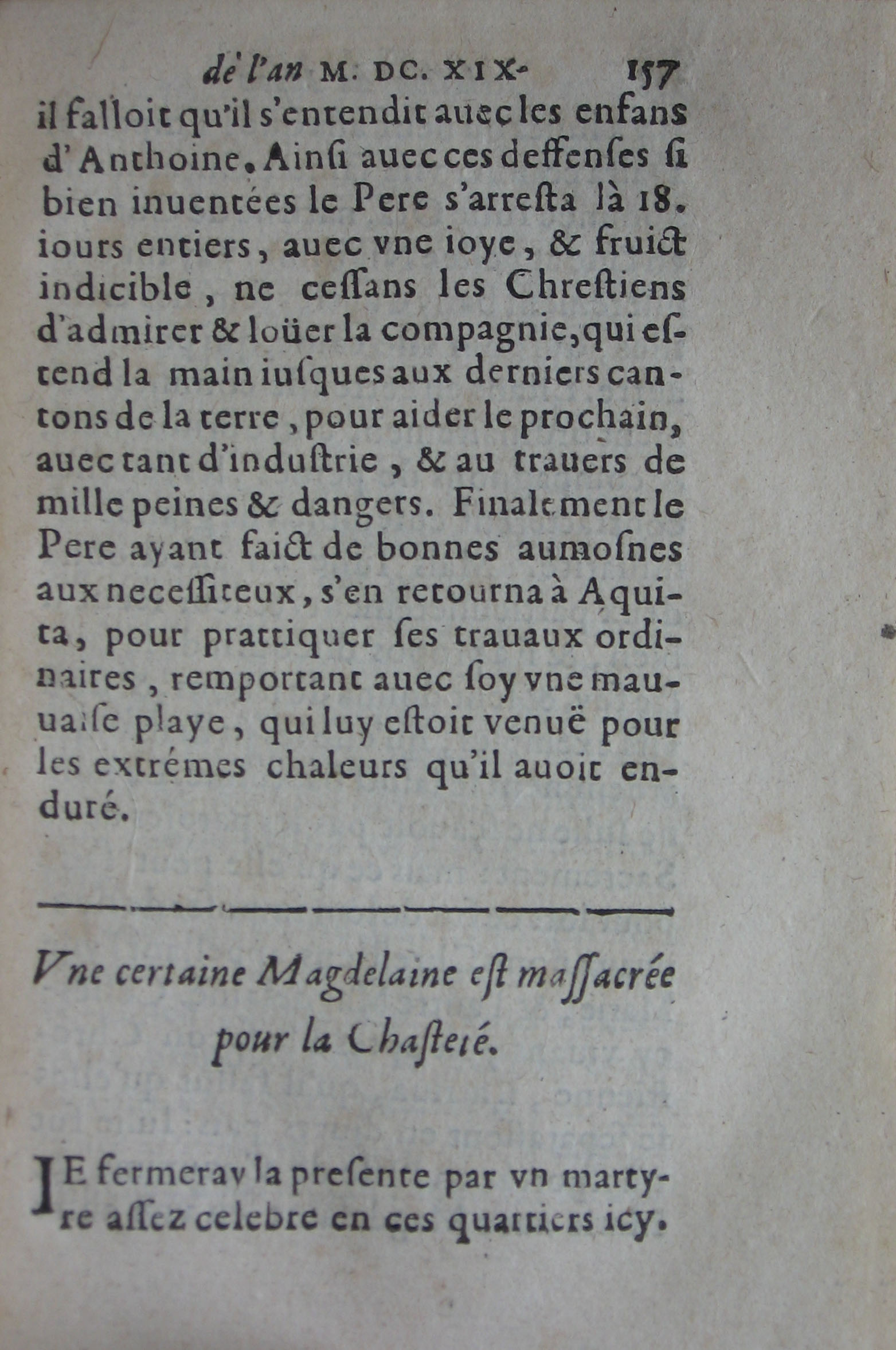 p. 157- Une certaine Magdelaine est massacrée pour la Chasteté.JPG