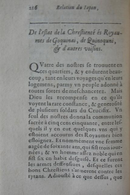 p. 216- De l'estat de la Chrestienté és Royaumes de Goquinai, de Quinoquni, & d'autres voisins.JPG