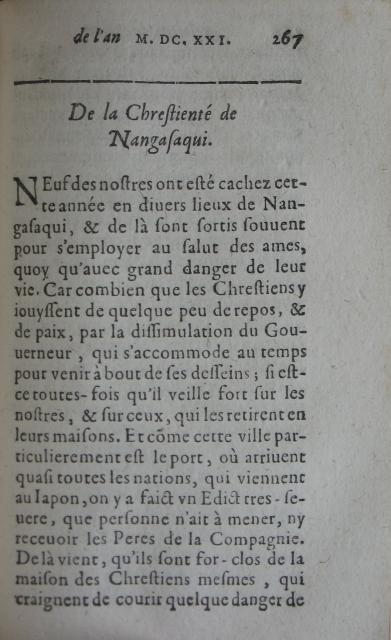 p. 267- De la Chrestienté de Nangasaqui.JPG