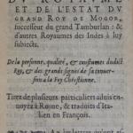 p. 193- ADVIS DU ROYAUME ET DE L'ESTAT DU GRAND ROY DE MOGOR, successeur du grand Tamburlan : & d'autres Royaumes des Indes 