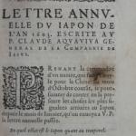 Lettre annuelle de 1603 escrite au P. Claude Aquaviva General de la Compagnie de Jesus
